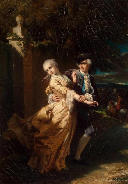 Lovelace's Kidnaping Of Clarissa Harlowe by Edouard Louis Dubufe