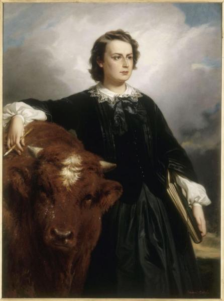 Rosa Bonheur With Bull by Edouard Louis Dubufe Oil Painting Reproductions