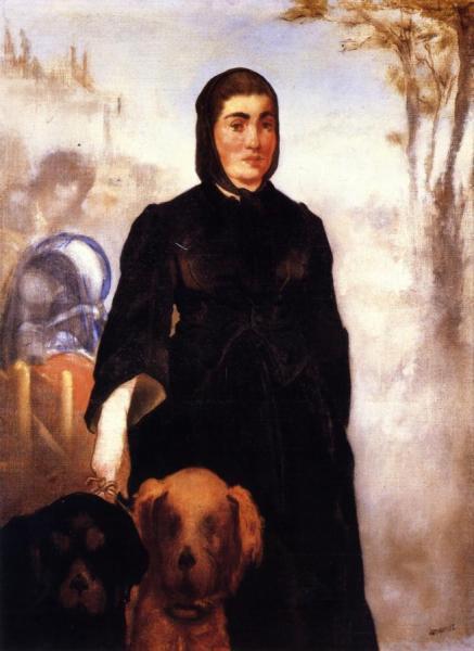 A Woman With Dogs by Edouard Manet