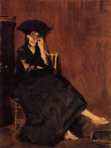 Berthe Morisot With A Fan by Edouard Manet