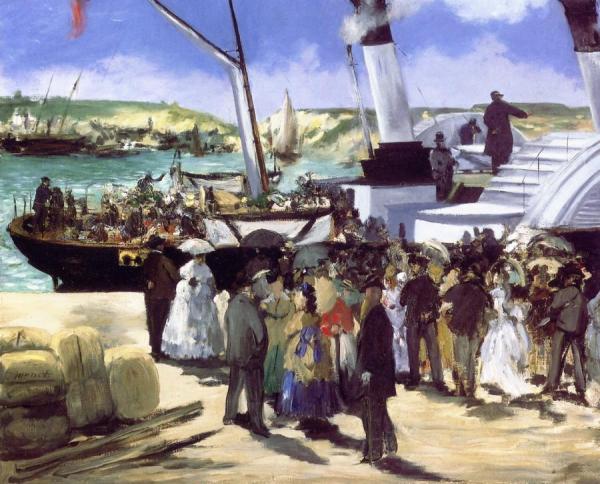 Departure Of The Folkstone Boat by Edouard Manet