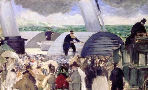 Departure Of The Folkstone Boat - The Large Study by Edouard Manet