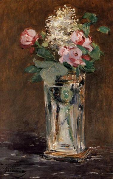 Flowers In A Crystal Vase by Edouard Manet