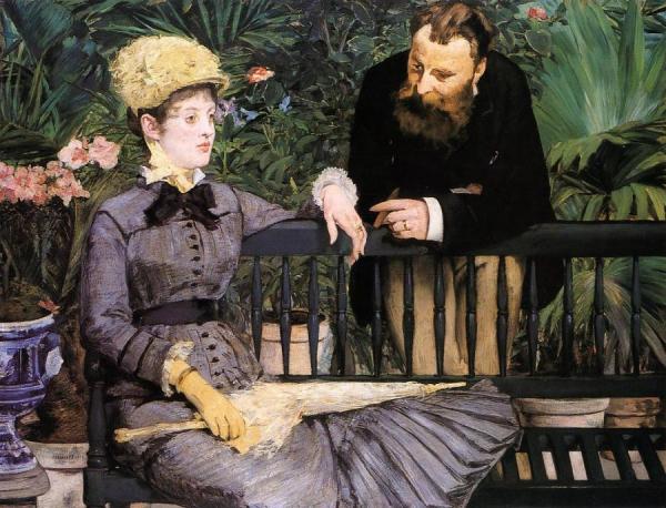 In The Conservatory by Edouard Manet