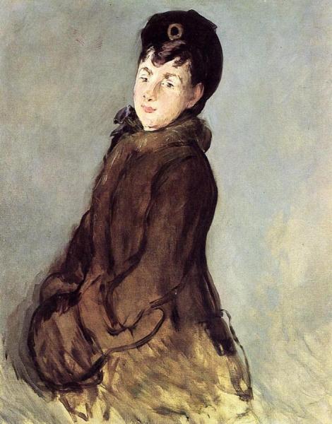 Isabelle Lemonnier With Muff by Edouard Manet