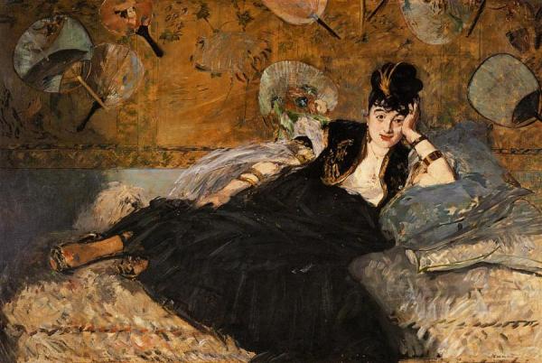 Lady With Fans, Portrait Of Nina De Callais by Edouard Manet