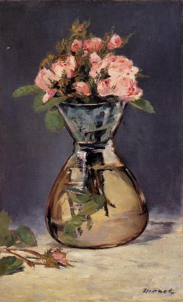 Mosee Roses In A Vase by Edouard Manet