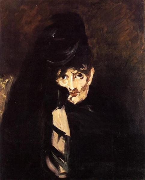 Portrait Of Berthe Morisot With Hat, In Mourning by Edouard Manet