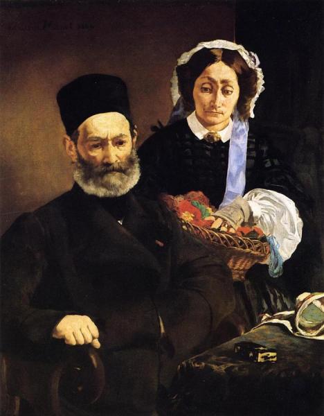Portrait Of Monsieur And Madame Manet by Edouard Manet