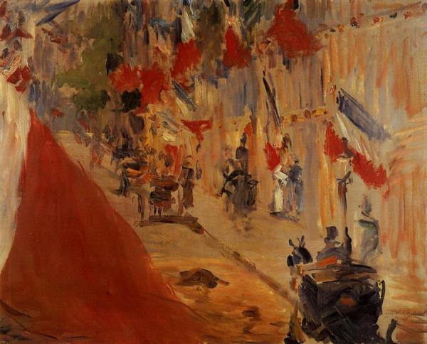 Rue Mosnier Decorated With Flags by Edouard Manet