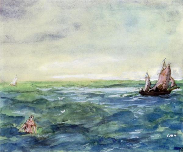 Seascape With Bather by Edouard Manet