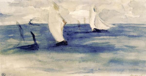 Seascape With Sailing Ships by Edouard Manet