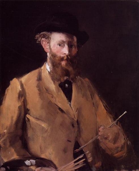 Self Portrait With Palette by Edouard Manet