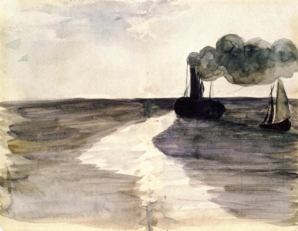 Steamboat Off Boulogne by Edouard Manet
