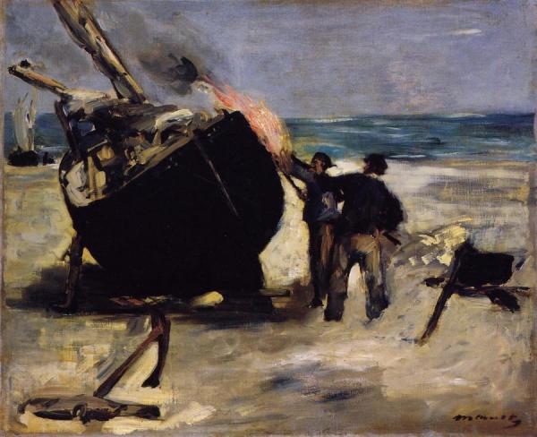Tarring The Boat by Edouard Manet