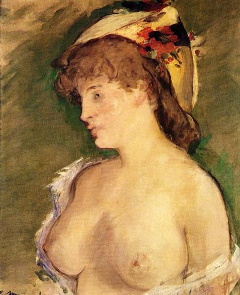 The Blond With Bare Breasts by Edouard Manet