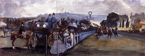The Races At Longchamp by Edouard Manet