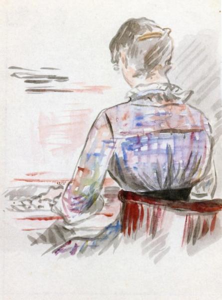 Woman At The Piano by Edouard Manet