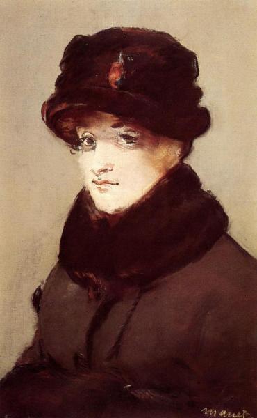 Woman In Furs, Portrait Of Mery Laurent by Edouard Manet