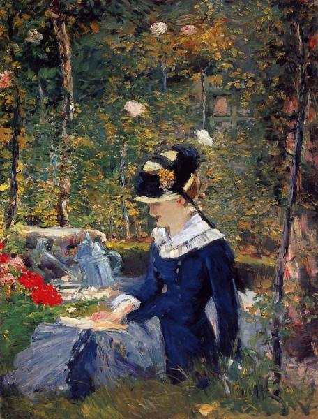 Young Woman In The Garden by Edouard Manet