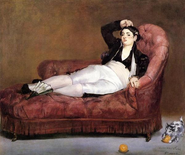 Young Woman Reclining by Edouard Manet Oil Painting Reproductions