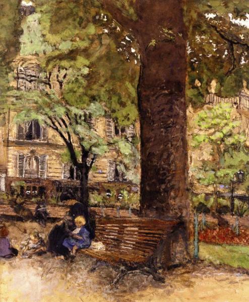 A Bench, Square Vintimille by Edouard Vuillard