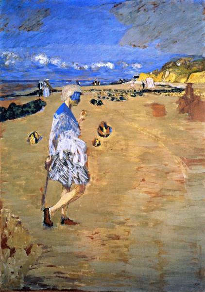 Annette On The Beach At Villerville by Edouard Vuillard