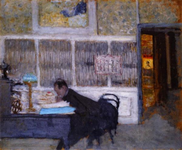 At The Revue Blanche (félix Fénéon) by Edouard Vuillard
