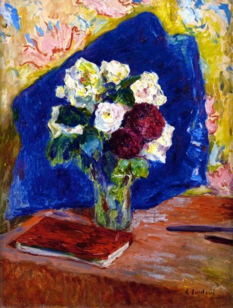 Bouquet And Book by Edouard Vuillard