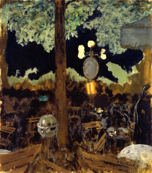 Café In The Bois De Boulogne At Night - The Garden Of The Alcazar by Edouard Vuillard