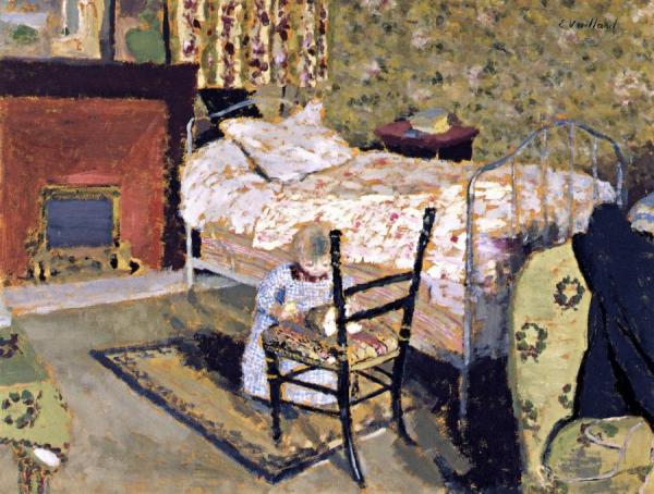 Child Playing: Annette In Front Of The Rail-backed Chair by Edouard Vuillard