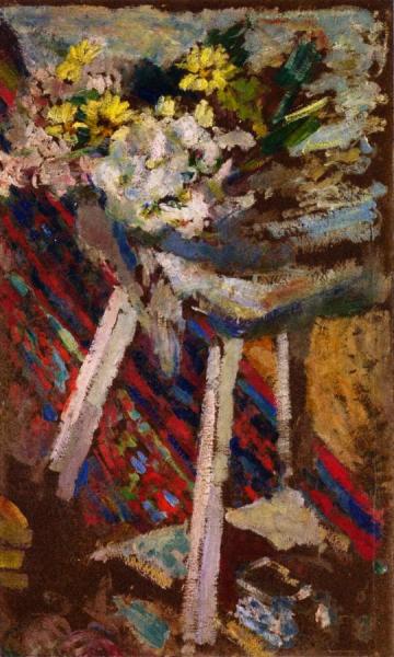 Flowers On A Stool by Edouard Vuillard