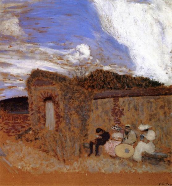 Four Figures On A Bench by Edouard Vuillard