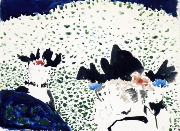 Four Ladies With Fancy Hats by Edouard Vuillard