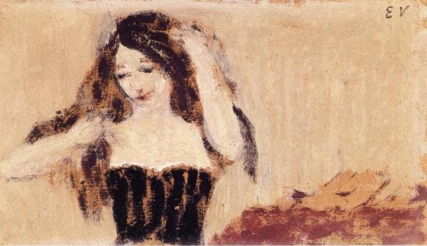 Girl Fixing Her Hair by Edouard Vuillard