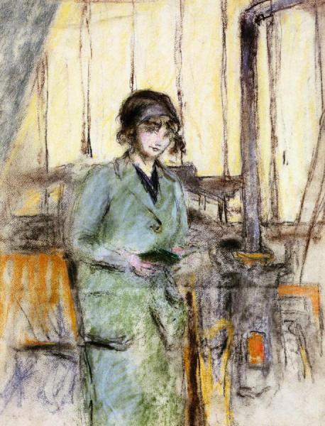 Girl In Green Standing In The Studio by Edouard Vuillard