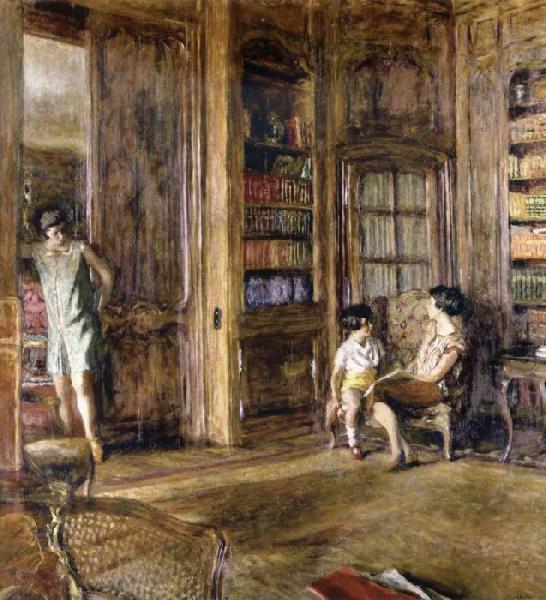 In The Library by Edouard Vuillard