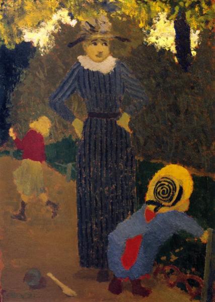 In The Public Garden - The Straw Hat by Edouard Vuillard