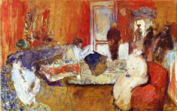 In The Red Room by Edouard Vuillard