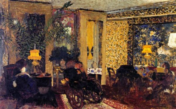 Interior, The Salon With Three Lamps, Rue Saint-florentin by Edouard Vuillard