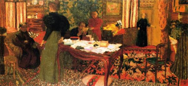 Large Interior With Six Figures by Edouard Vuillard