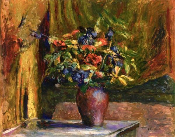 Larkspur And Geraniums by Edouard Vuillard