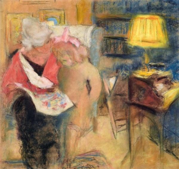 Lucy Hessel And Lulu, Rue De Naples by Edouard Vuillard
