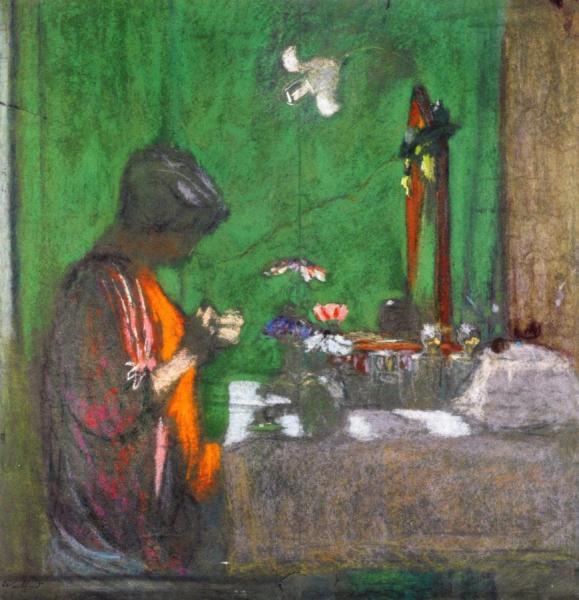 Madame Hessel At Her Dressing Table by Edouard Vuillard