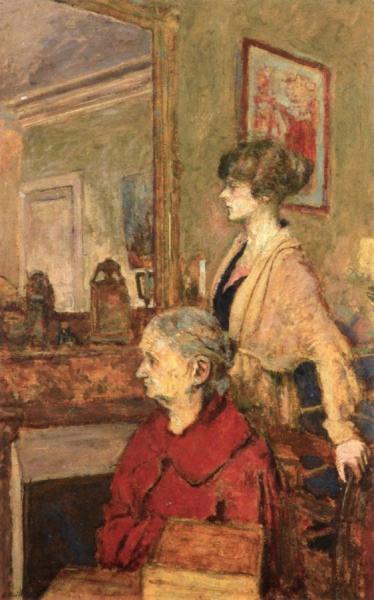 Madame  Vuillard And Annette, Rue De Calais by Edouard Vuillard