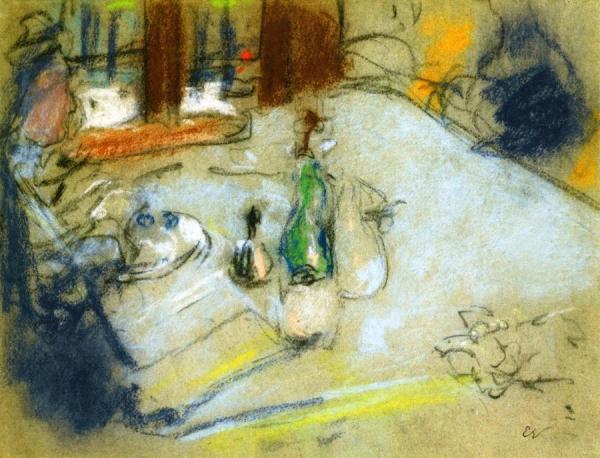 Madame Vuillard At The Table by Edouard Vuillard