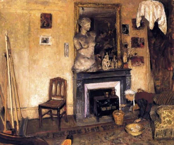 Madame Vuillard Lighting The Stove by Edouard Vuillard