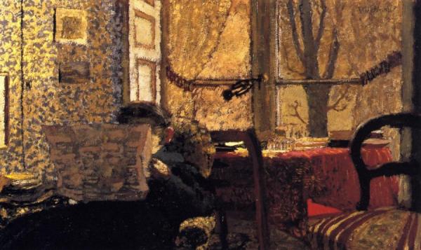 Madame Vuillard Reading The Newspaper by Edouard Vuillard Oil Painting Reproductions