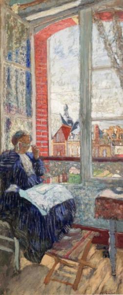 Madame Vuillard The The Hotel Des Ducs De Normandie by Edouard Vuillard