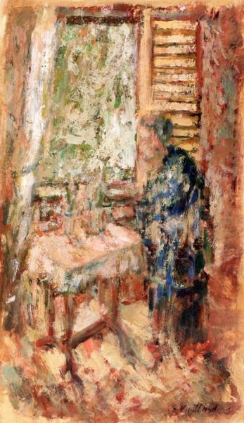 Madame Vuillard Watering Her Flowers by Edouard Vuillard